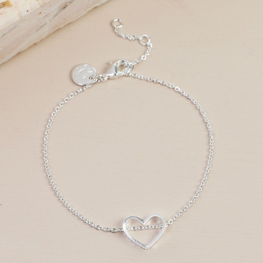 Silver heart bracelet, bracelet with heart, silver heart bracelet