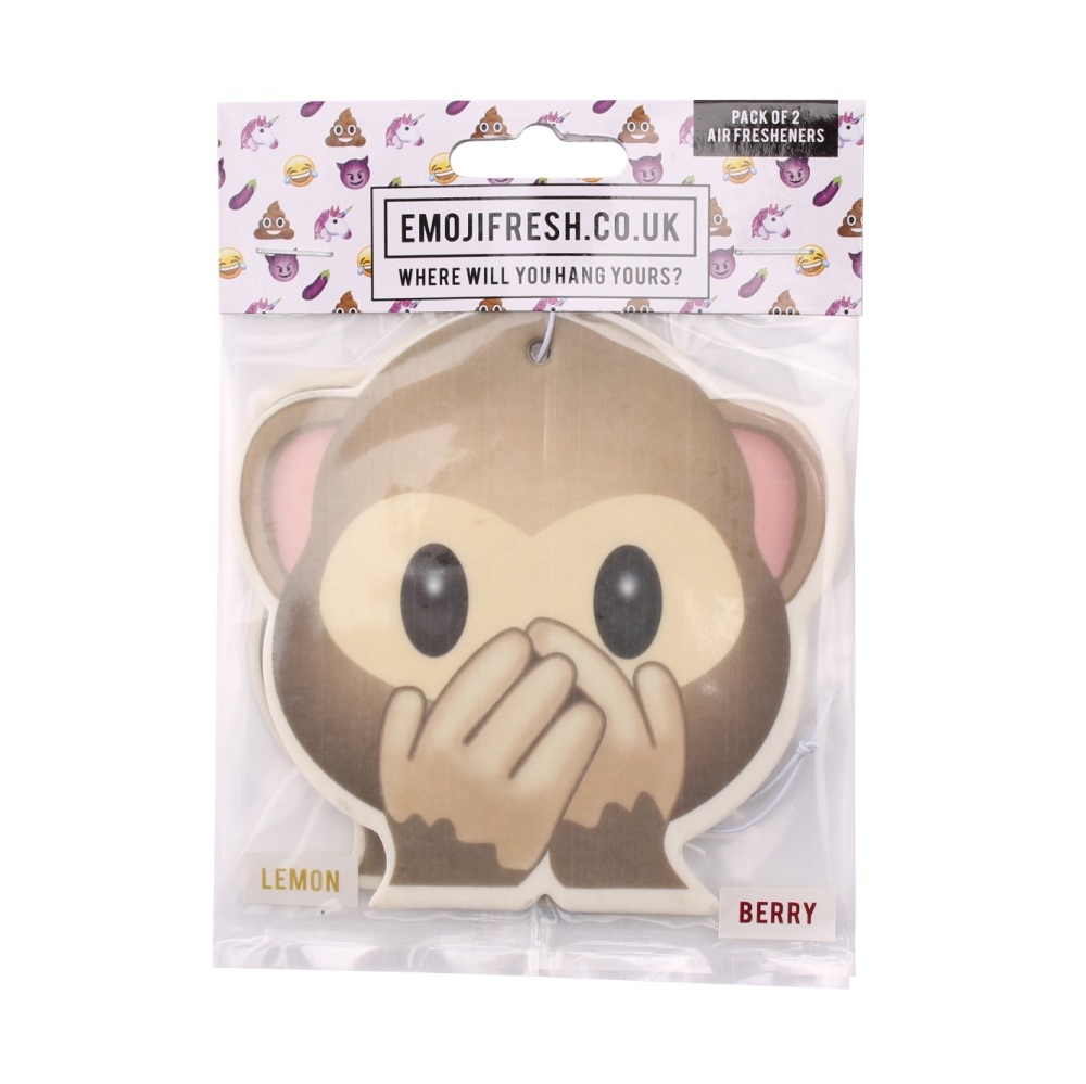 Monkey emoji air freshener, see no evil emoji gift, monkey emoji gift