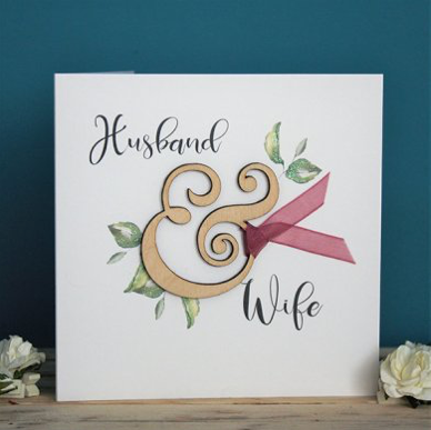 Husband and wife card, just married card, modern cards | CeFfi
