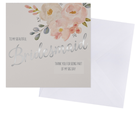 Bridesmaid - Thank You - Card
