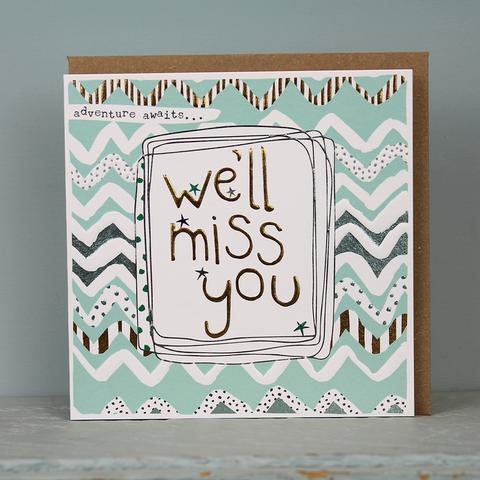 well miss you card, leaving card, Modern cards | CeFfi