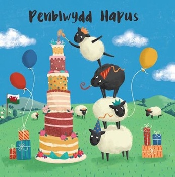 Penblwydd Hapus Cake Sheep - Card