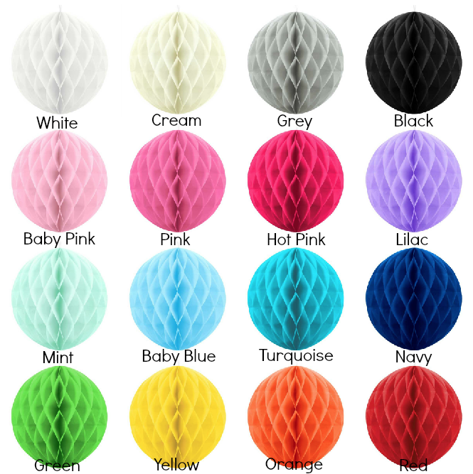 Honeycomb Decoration - 20cm - Various Colours
