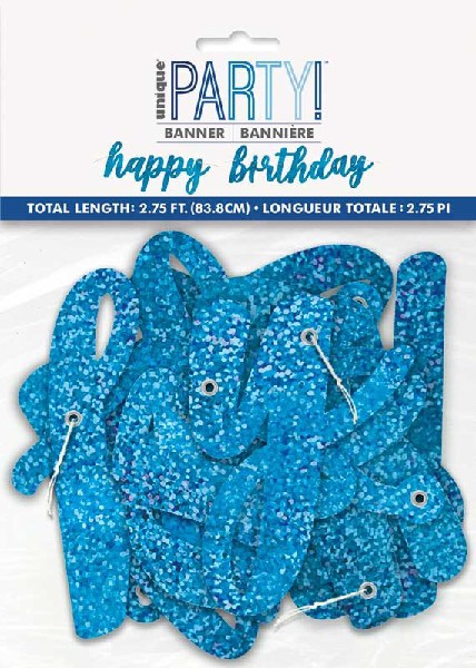 blue birthday bunting, blue happy birthday bunting, blue party decorations