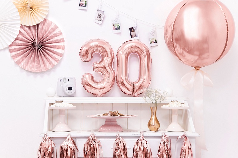Rose Gold Number -  Balloon Bunting