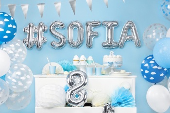 Silver Letter -  Balloon Bunting