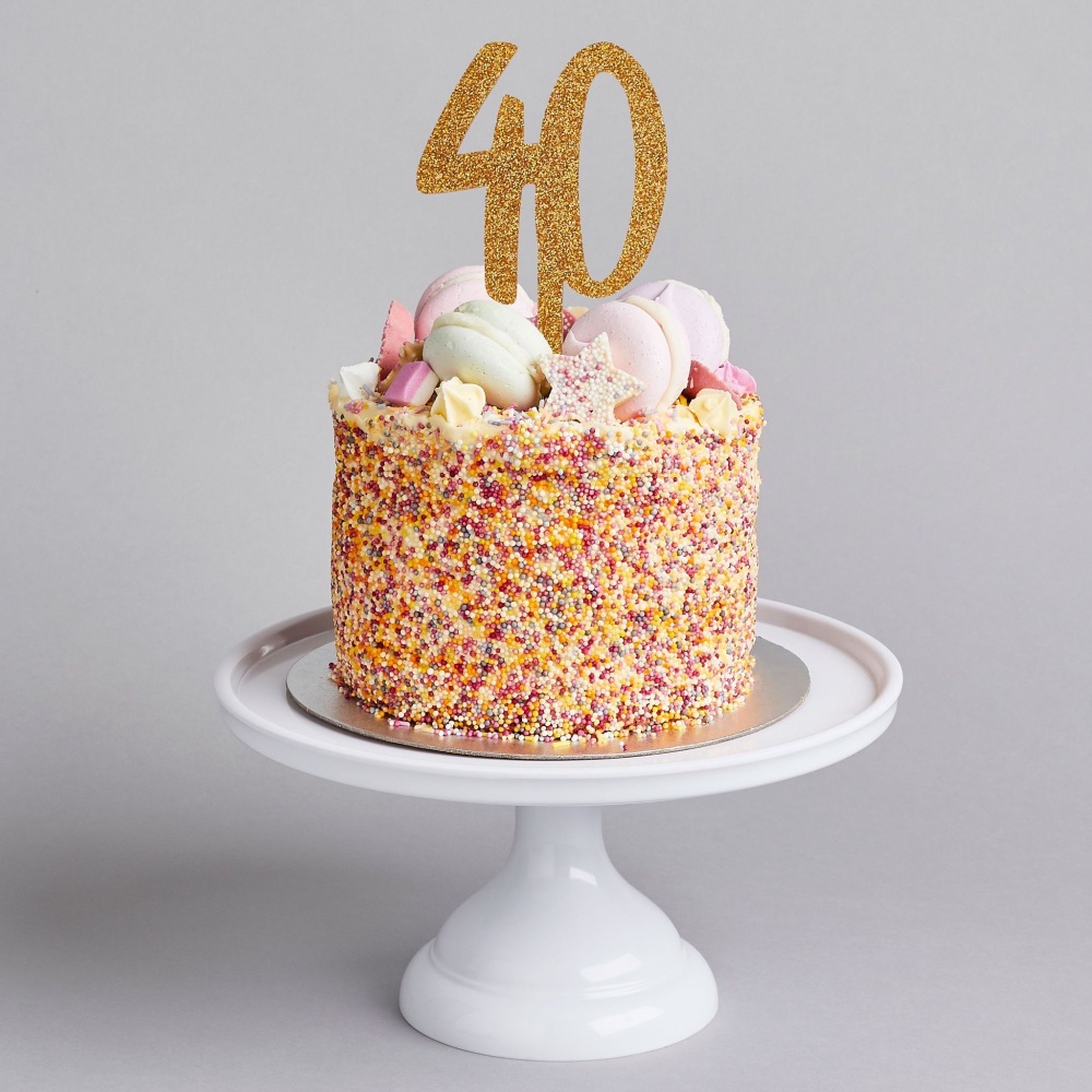 40 cake topper, glittery cake topper, 40 glittery cake topper