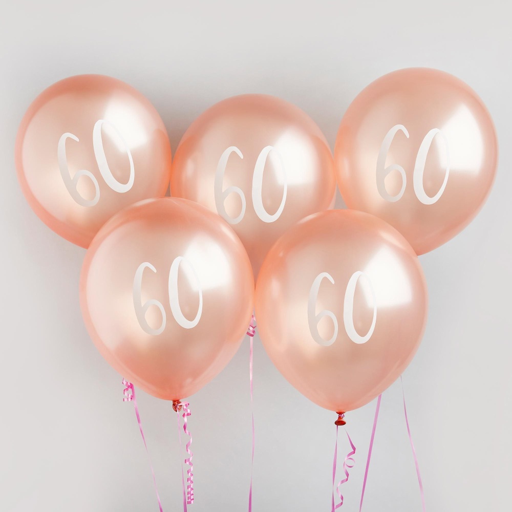  60 Latex Balloons - 5 - Various Colours
