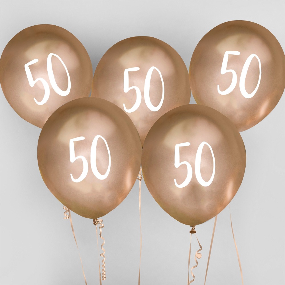  50 Latex Balloons - 5 - Various Colours