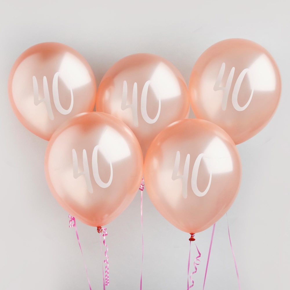  40 Latex Balloons - 5 - Various Colours