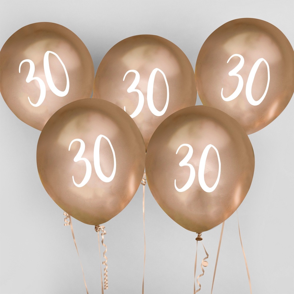  30 Latex Balloons - 5 - Various Colours