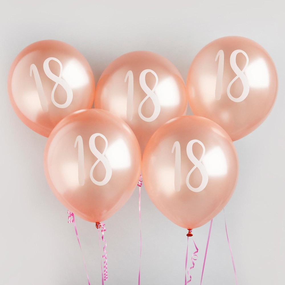 18th rose gold balloons, rose gold 18th balloons, 18th balloons, balloons f
