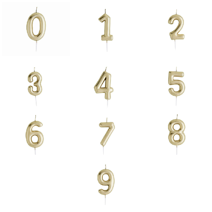 Gold number candle, gold age candles, north Wales party shop