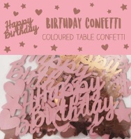 Rose Gold Happy Birthday - Confetti