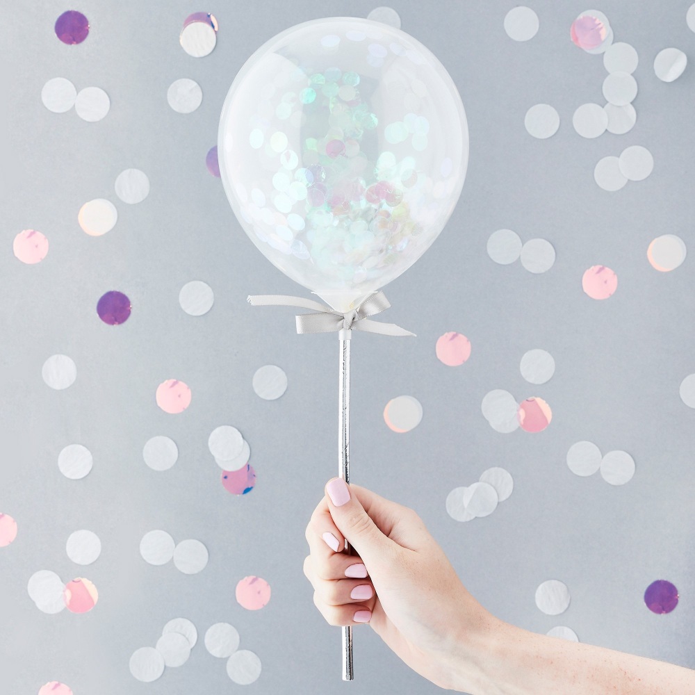 Mini Confetti Balloons - Iridescent