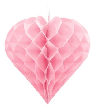 Honeycomb Heart - Pink - 20cm