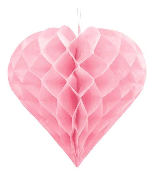 Honeycomb Heart - Pink - 30cm