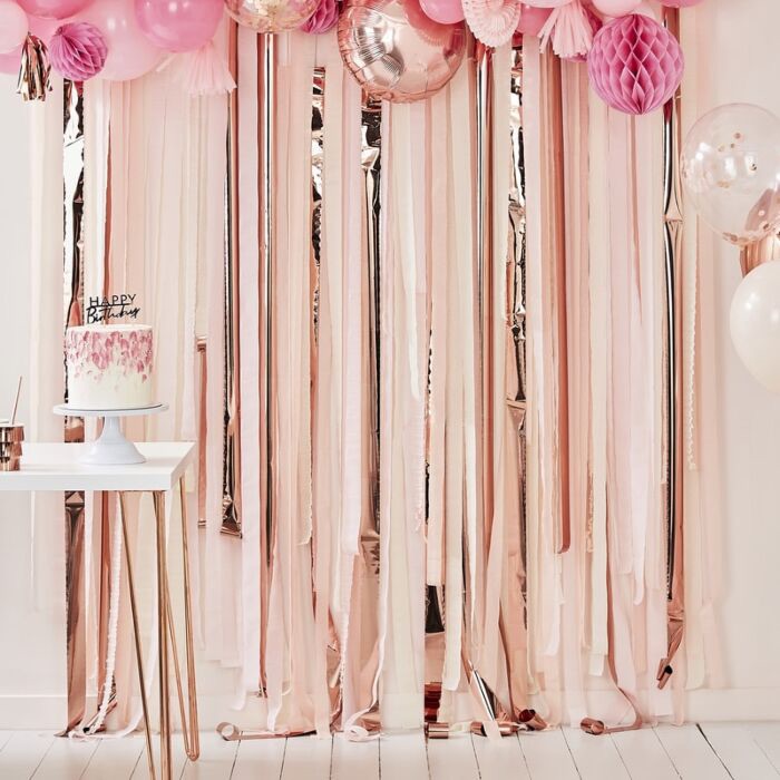 Rose Gold & Pink Streamer - backdrop