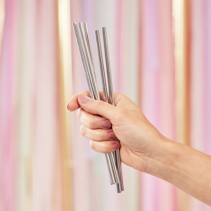 silver reusable straws, stainless steel straws, stainless steel straws