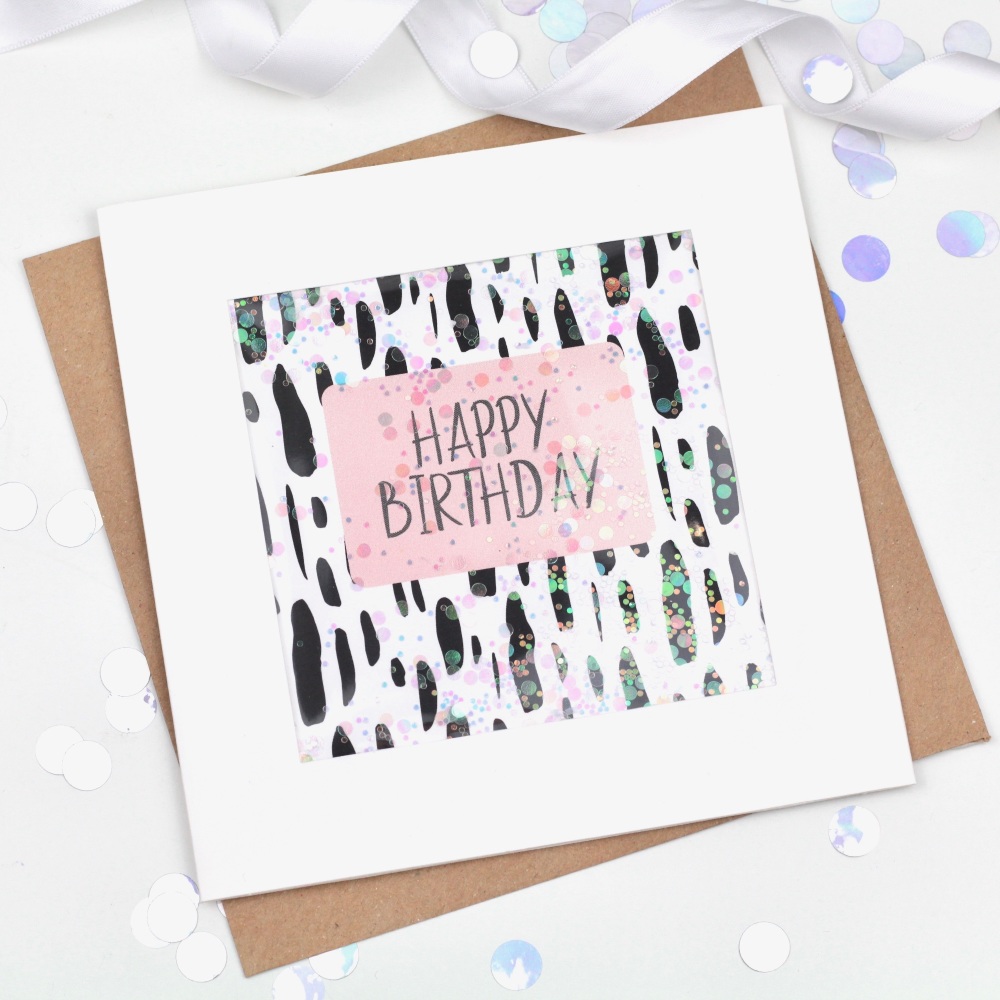 Happy Birthday card, confetti card, modern birthday card | CeFfi