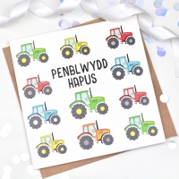 Tractors - Penblwydd Hapus - Card