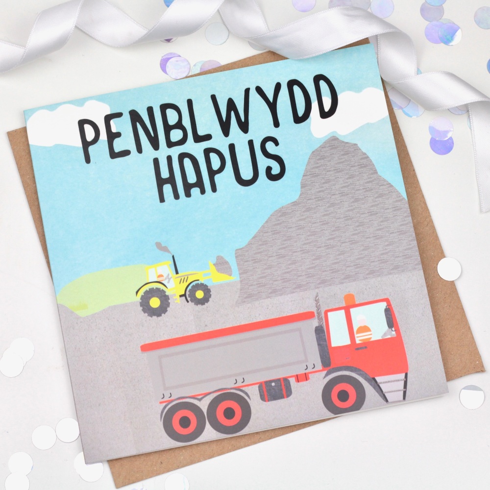 Lorry - Penblwydd Hapus - Card