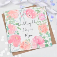 Floral Flourish - Penblwydd Hapus Mam  - Card
