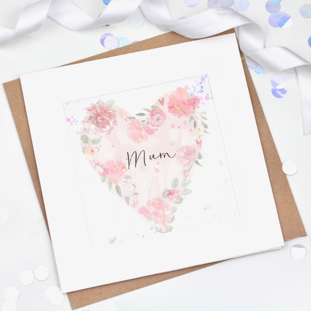 Floral Heart  - Mum - Confetti Card