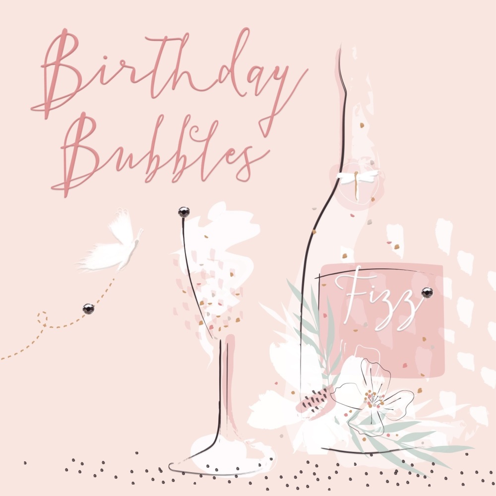 Birthday bubbles card, modern birthday cards, birthday cards Ruthin, birthd