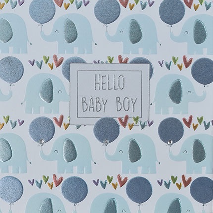 Hello Baby Boy Card, new baby card, baby boy card