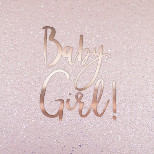 Baby girl card, rose gold cards, glittery cards
