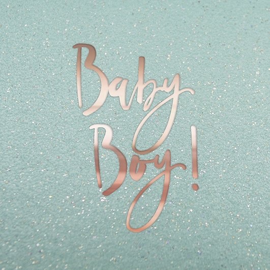 Baby boy card, rose gold cards, glittery cards