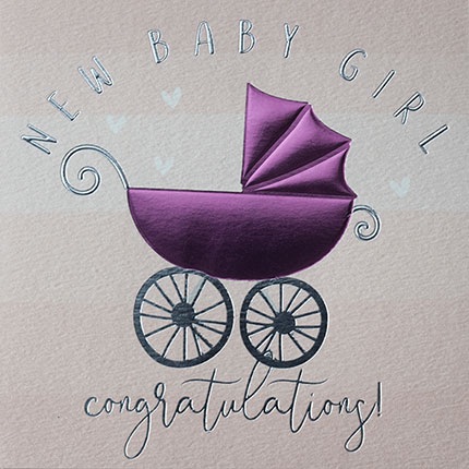 Baby girl card, new baby girl card, new baby card
