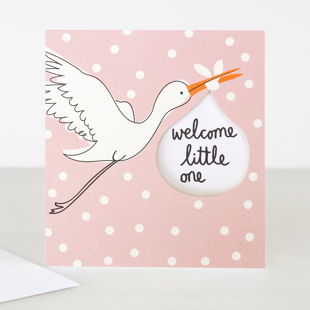 Pink Welcome Little One - Card