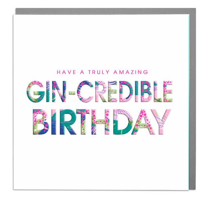gin-credible Card, gin birthday card, gin lover card, gin lover birthday ca