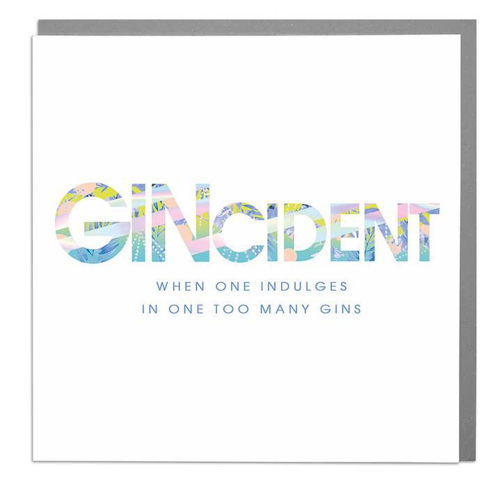 gincident Card, gin birthday card, gin lover card, gin lover birthday card