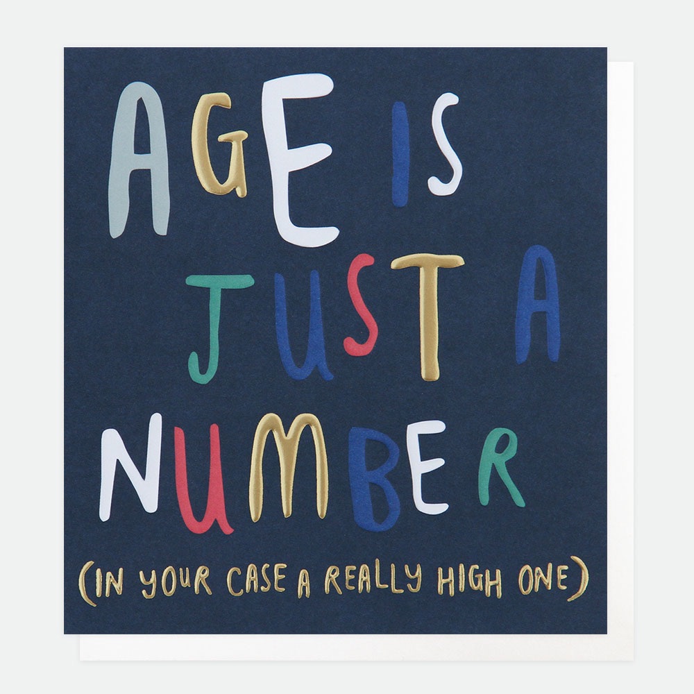 Age is just a number Card, Birthday card, happy birthday card, modern birth