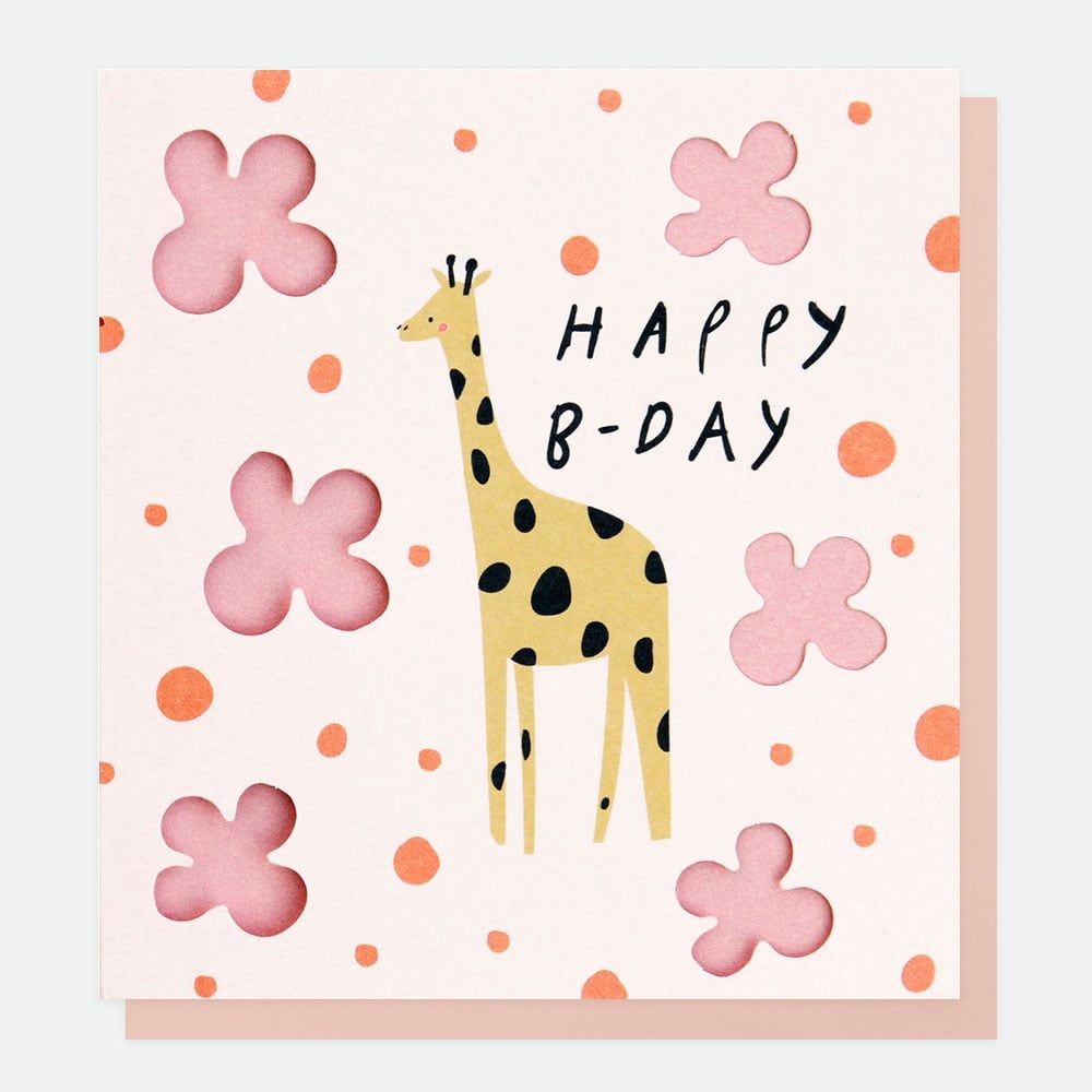 Happy B-Day Giraffe - Card