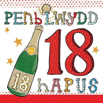 Penblwydd Hapus - 18 - Card