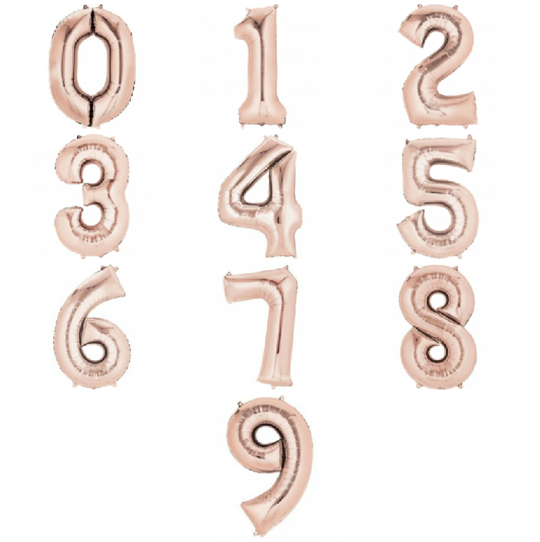 Giant Number Balloon - Rose Gold - Various Choice