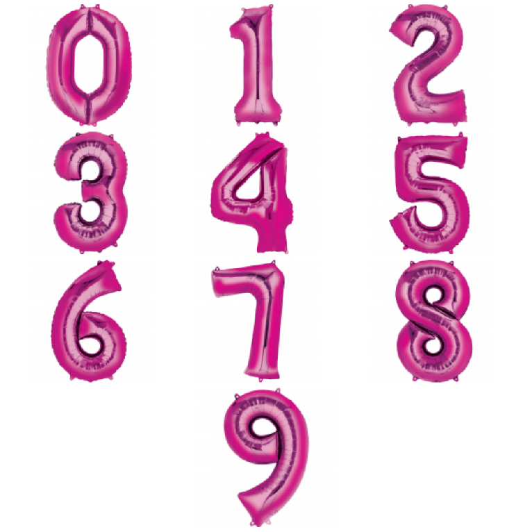 Giant Number Balloon - Pink - Various Choice