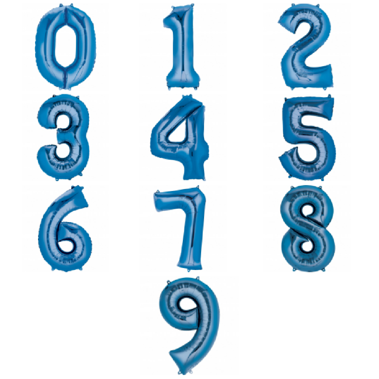 Giant Number Balloon - Blue - Various Choice