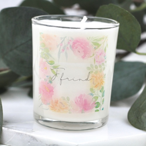 Ffrind candle, canwyll ffrind, canwyll cymraeg, canwyll haf