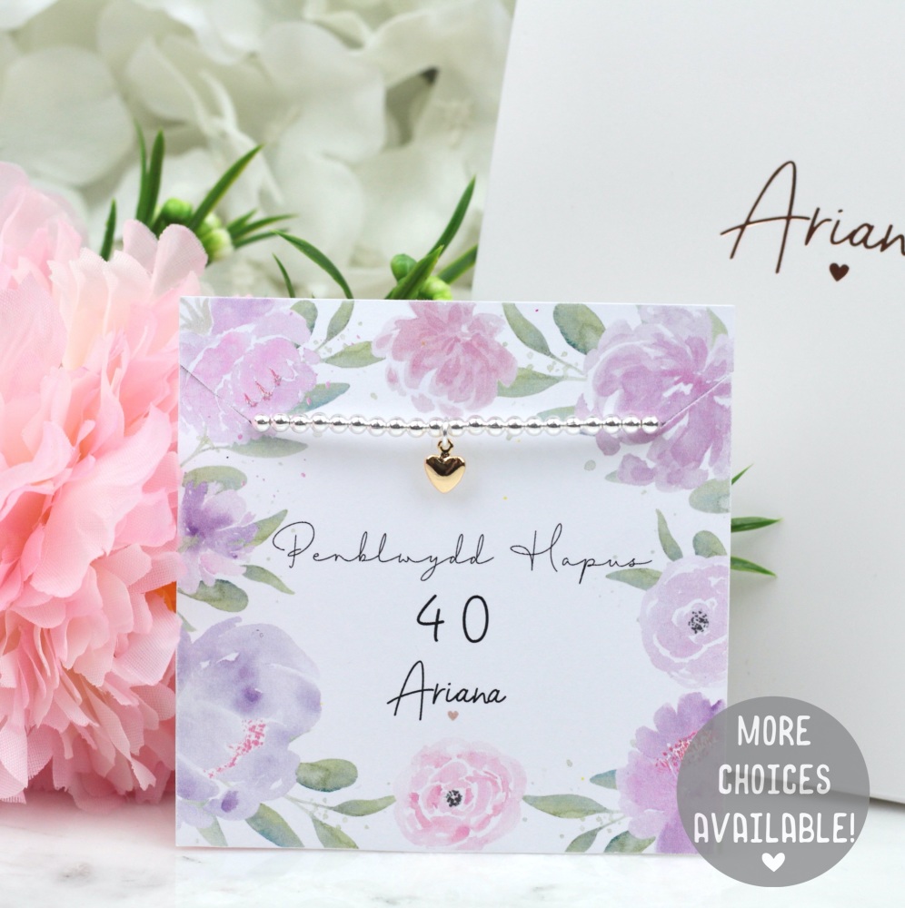 Penblwydd Hapus 40 Bracelet - Ariana Jewellery - Various Choice 