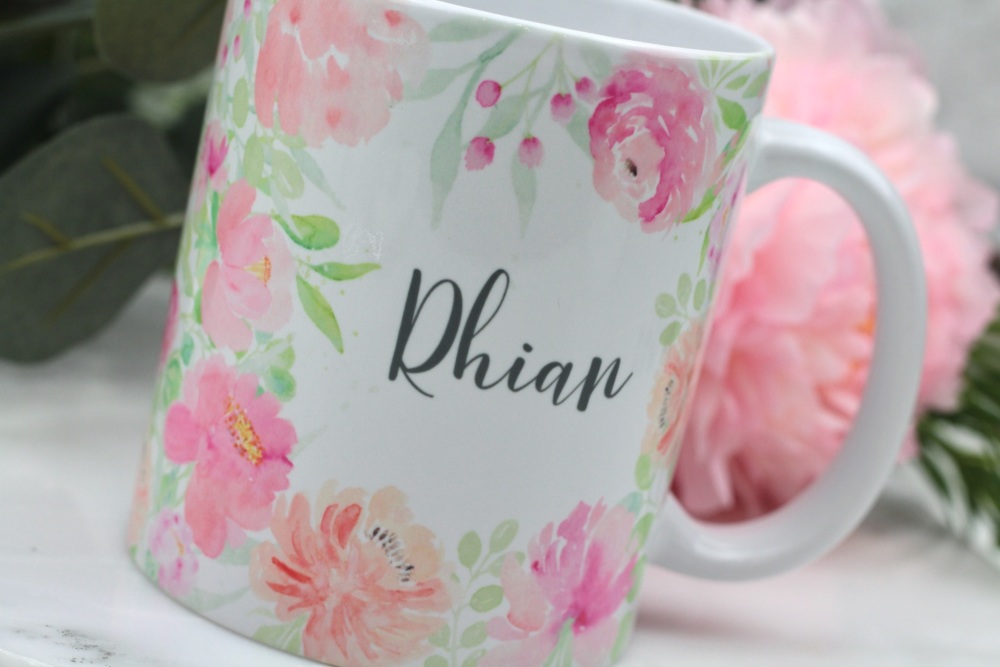 Personalised - Floral Watercolour  - Mug