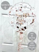 <!--013-->Confetti Bubble Balloon - Rose Gold & White