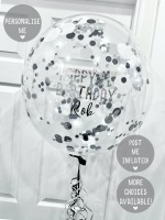 <!--001-->Confetti Bubble Balloon - Black, Silver & White