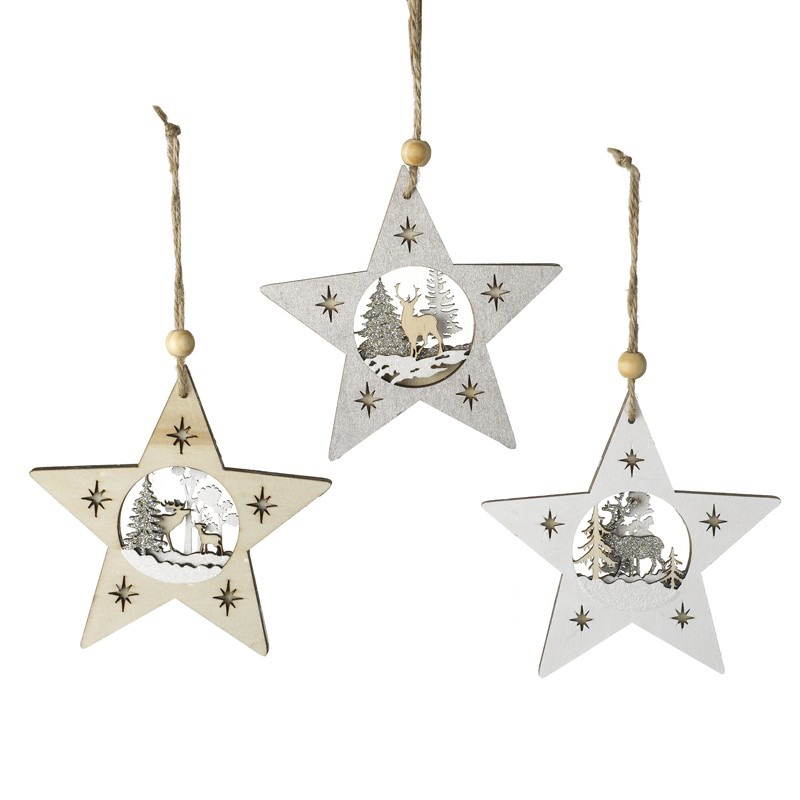 Christmas scene star decoration, christmas star decoration, laser cut star 