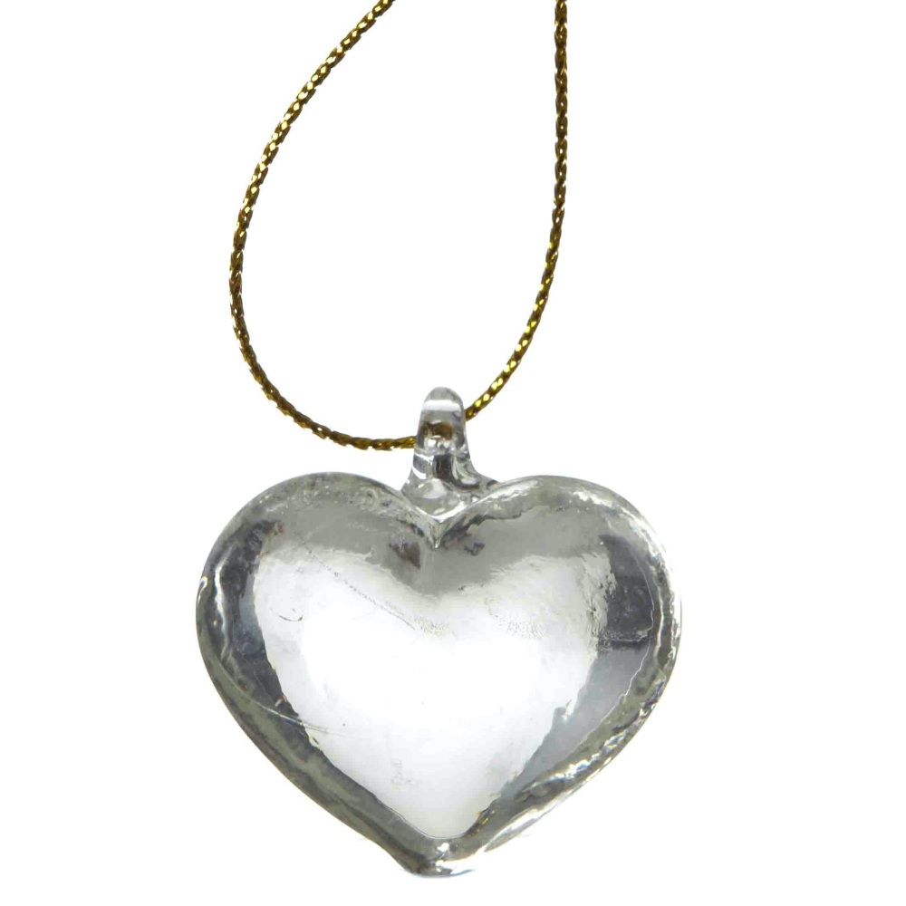 Hanging heart decoration, glass heart, glass hanging heart