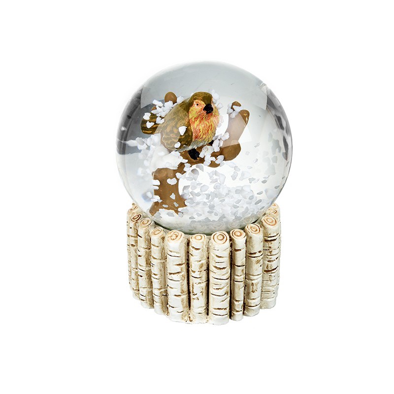 Small Twig Robin - Luxury Snow globe